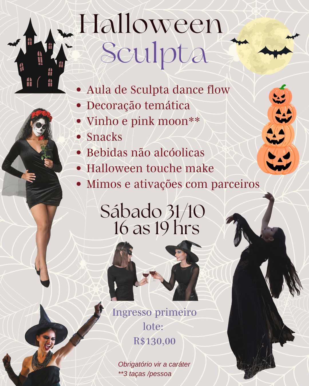 Cartaz de Halloween Sculpta, 31 de outubro de 2026, 16h às 19h