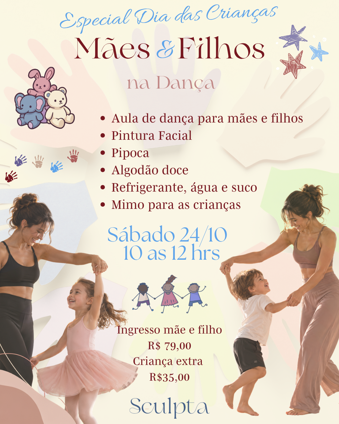 Cartaz de Mães e Filhos na Dança, 24 de outubro de 2026, 10h às 12h